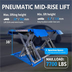 M&E 7700lbs Mid Rise Scissor Lift Pneumatic Release Auto Lift Car Lift 220V - Image 3