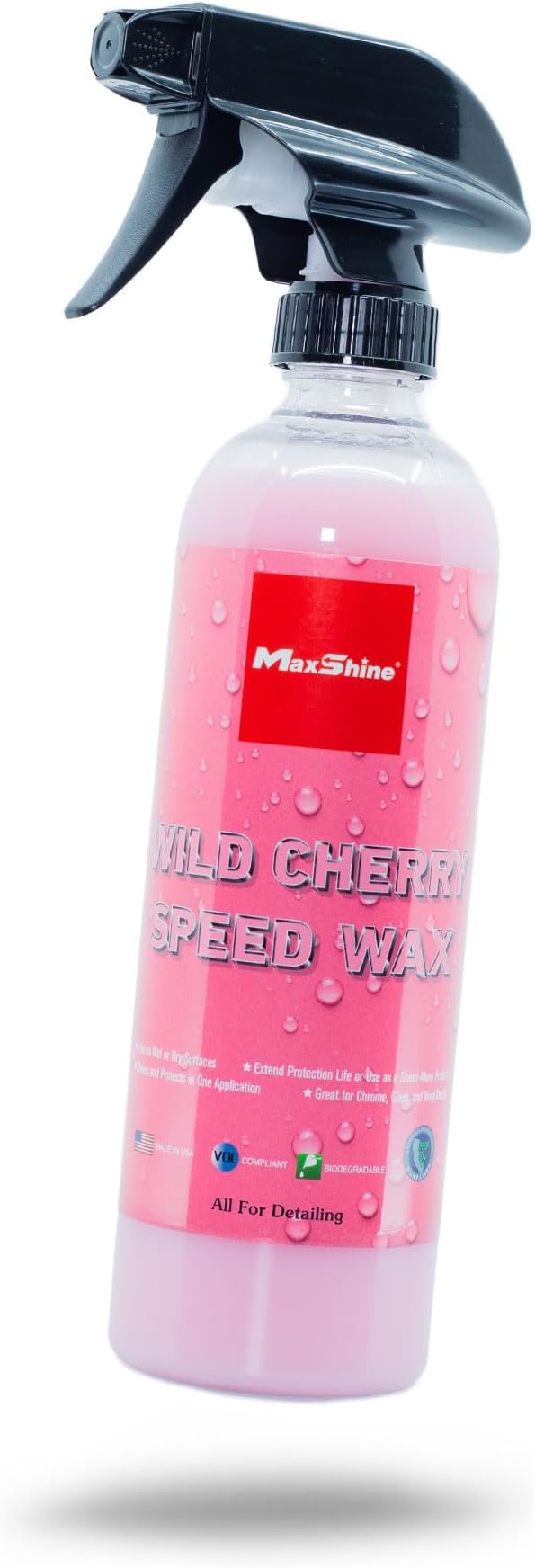 Maxshine Speed Wax, 16oz Spray, Wild Cherry, Carnauba Formula | Quick Polish by Maxshine