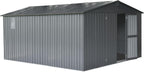 IKERY Extra - Large Galvanized Steel Storage Shed - 11' x 12.5' by IKERY