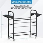 Tire Storage Rack 57" x 55.1" x 20" w/Anti-dust Cover, Adjustable Rolling Tire - Image 2
