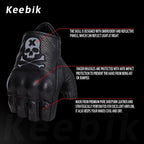 Goatskin Leather Motorcycle Motorbike Powersports Racing Gloves Reflective - Image 2