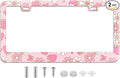 Flowers License Plate Frame Car Universal Stainless Steel Accessories by TXWWXT