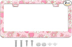 Flowers License Plate Frame Car Universal Stainless Steel Accessories by TXWWXT