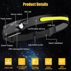 Headlamp Rechargeable, 230° Wide Beam Head Lamp LED - Image 5