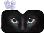 Black cat Eyes Car Windshield Sunshade Front Window Sun Visor Protector by mutakin