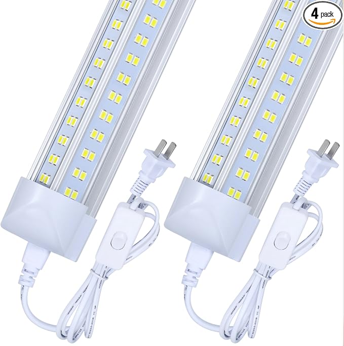 4 Pack, Led Shop Lights, 2FT Led Shop Light, 30W 6000K 3500LM Clear White by DOUYIDOUBEST-LEDLIGHTING