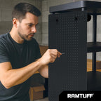 Ramtuff Universal PegBoard Kit for Plastic Shelving- Garage Storage Organizer - Image 6