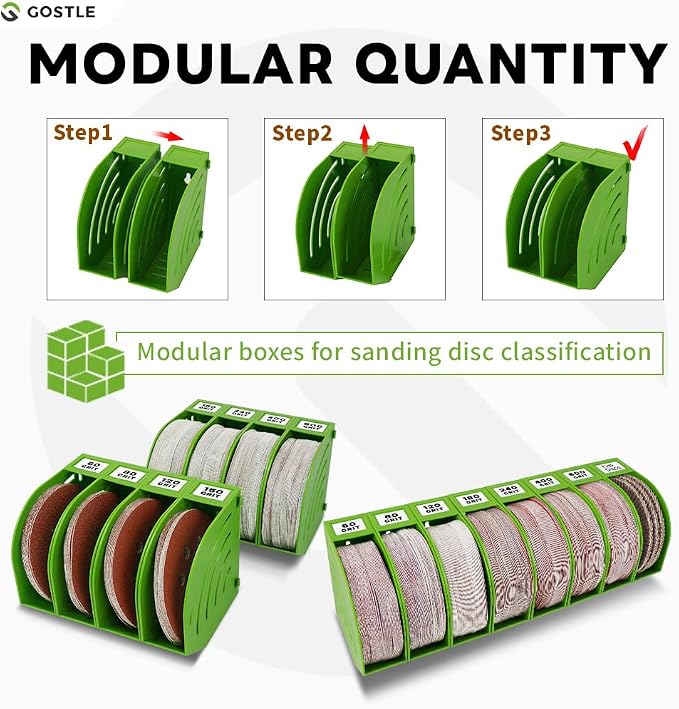 5 Inch Professional Sanding Discs Tool Storage Boxes Set - Image 3