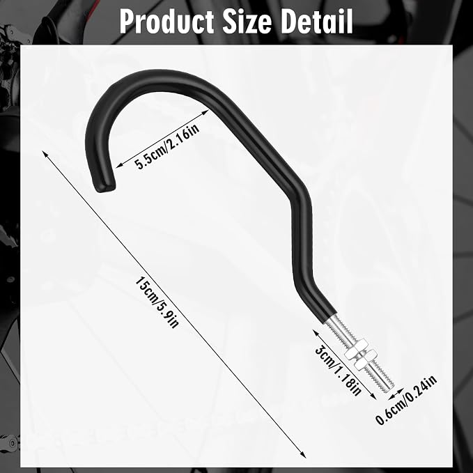Shimeyao 4 Pcs Machine Thread Bicycle Storage Hook - Image 2