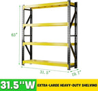 3000LBS Heavy Duty Storage Shelves, 4-Tier Adjustable Garage Organization - Image 2