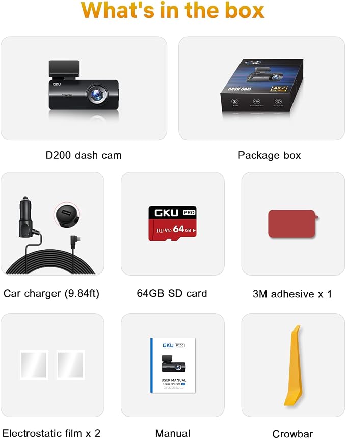 GKU 4K Dash Cam, Dash Cam Front - Image 9