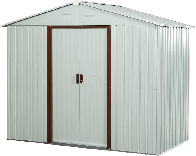 6x5 FT Outdoor Storage Shed, Metal Garden Shed - Image 9
