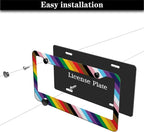 License Plate Frames Rainbow Front License Plate Bracket Rainbow Pride Flag - Image 7