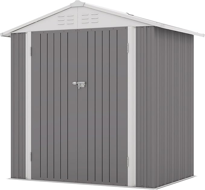 Patiowell 6x4 FT Outdoor Storage Shed, Water-Resistance Metal Outdoor Sheds - Image 2