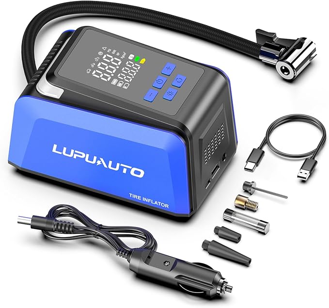 Tire Inflator Portable Air Compressor, 2X Faster Inflation, 150PSI Air Pump by lupuauto