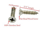 #4 x 3/4" Stainless Flat Head Phillips Wood Screw, 18-8 Stainless Steel Screws - Image 2