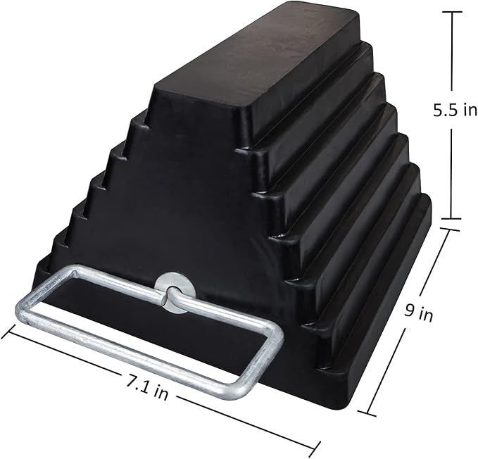 2 Packs Rubber Heavy Duty Wheel Chocks - Image 2