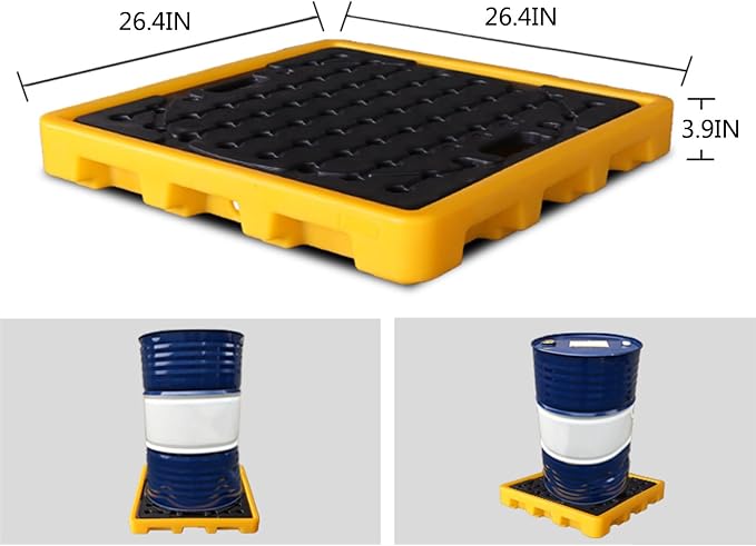 Drum Containment Spill Pallet, Industrial Nestable Oil Drums Leak-Proof Tray - Image 2