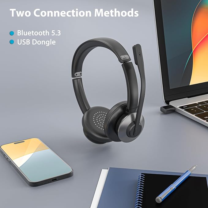 Bluetooth 5.3 Headset, Wireless Headset - Image 6