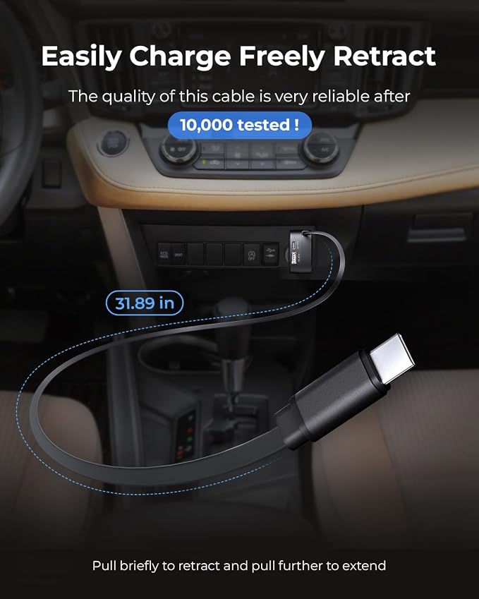 84W Max Retractable Fast Car Charger - Image 5