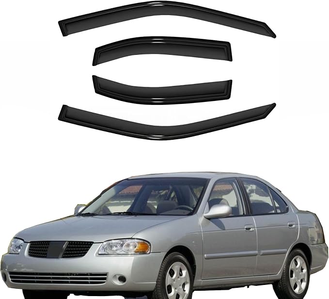 4pc Sun Rain Guards Window Visor Wind Deflector Compatible by GLDIFA