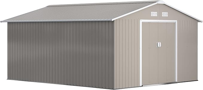 Outsunny 11' x 13' Outdoor Storage Shed, Garden Tool Metal Shed by Outsunny