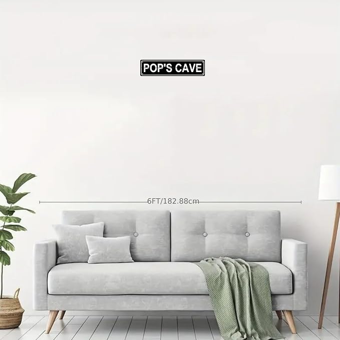 POP'S CAVE Space Metal Tin Street Sign Bar Cafe Garage Cave Home Room Wall - Image 3