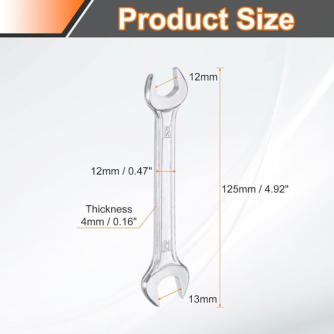 HARFINGTON 2pcs Double Open End Wrench 12mm x 13mm Metric 15 Degree Offset - Image 2