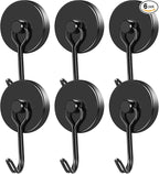 MIKEDE Magnetic Hooks, 110LB Heavy Duty Neodymium Black Magnet Hooks, Strong by MIKEDE