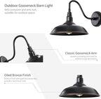 14in Outdoor Gooseneck Barn Light - Image 7