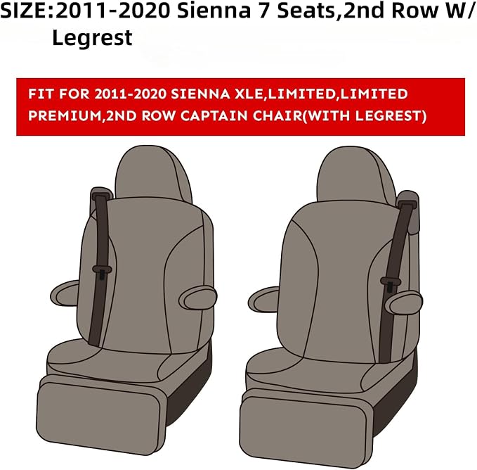 EKR Sienna Seat Covers for 2011-2020 Toyota Sienna XLE, Limited Premium - Image 2
