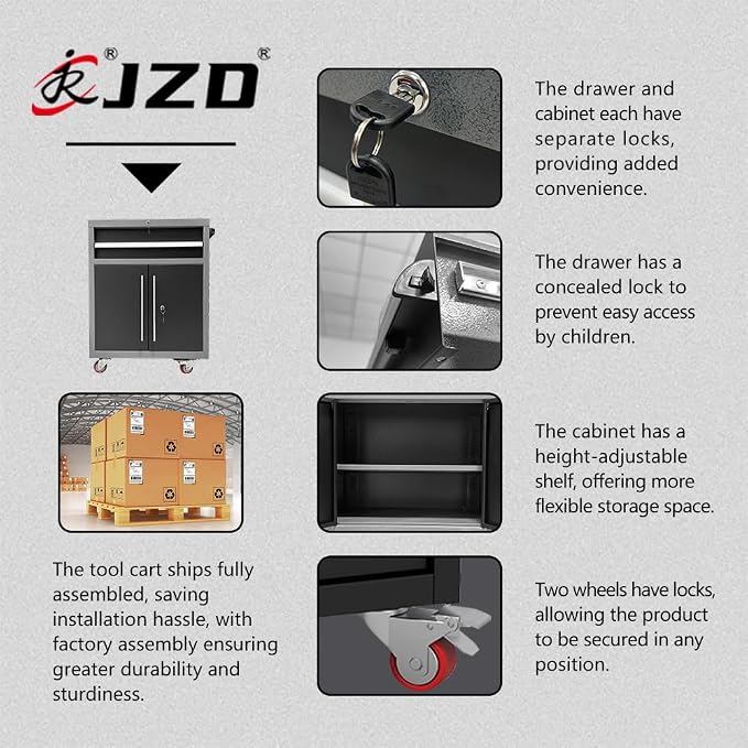 JZD Metal Workshop Cabinet System, Garage Organization Tools Storage, No Wall - Image 6