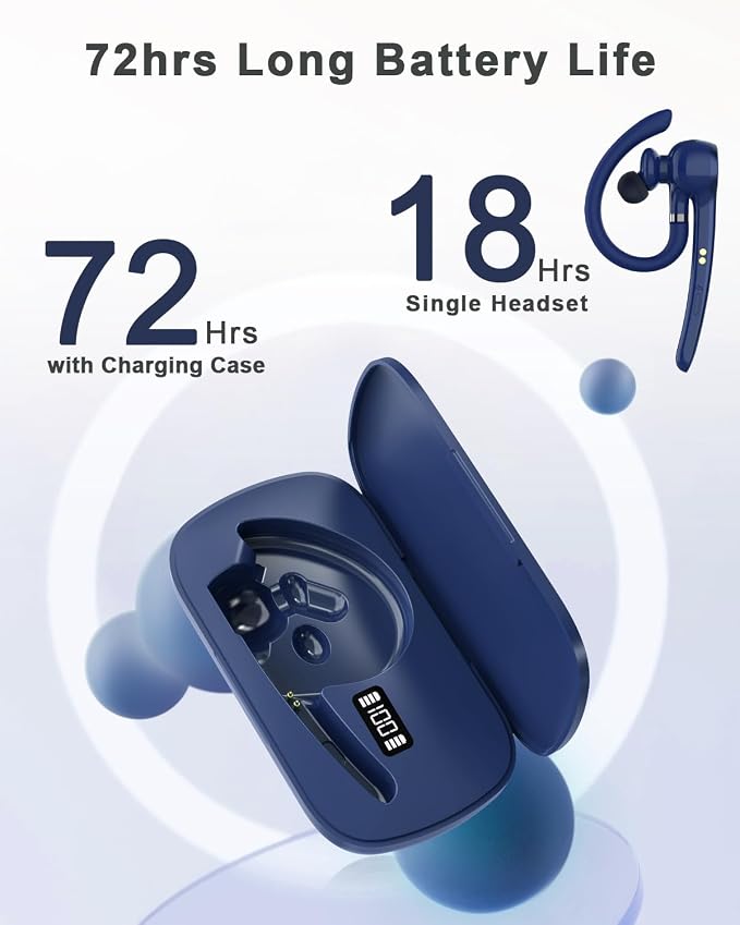 Bluetooth Headset, Wireless Bluetooth Earpiece - Image 2