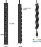 HHSOET 8 Outlet Metal Wall Mount Power Strip, Mountable Outlet - Image 2