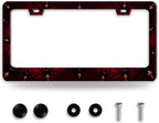 Personalise Bat Spider Web License Plate Frame Red Black License Plate Frames by NINANMY