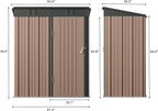 Bealife Outdoor Storage Shed Clearance, Metal Outdoor Storage Cabinet, - Image 8