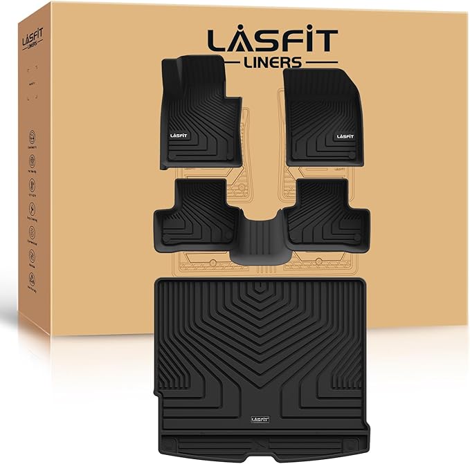 LASFIT Floor Mats & Cargo Mat for Volvo XC60, XC60 All Weather Floor Liner TPE by LASFIT