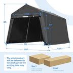 ADVANCE OUTDOOR 10X10 ft Heavy Duty Outdoor Patio Portable Canopy Storage - Image 5