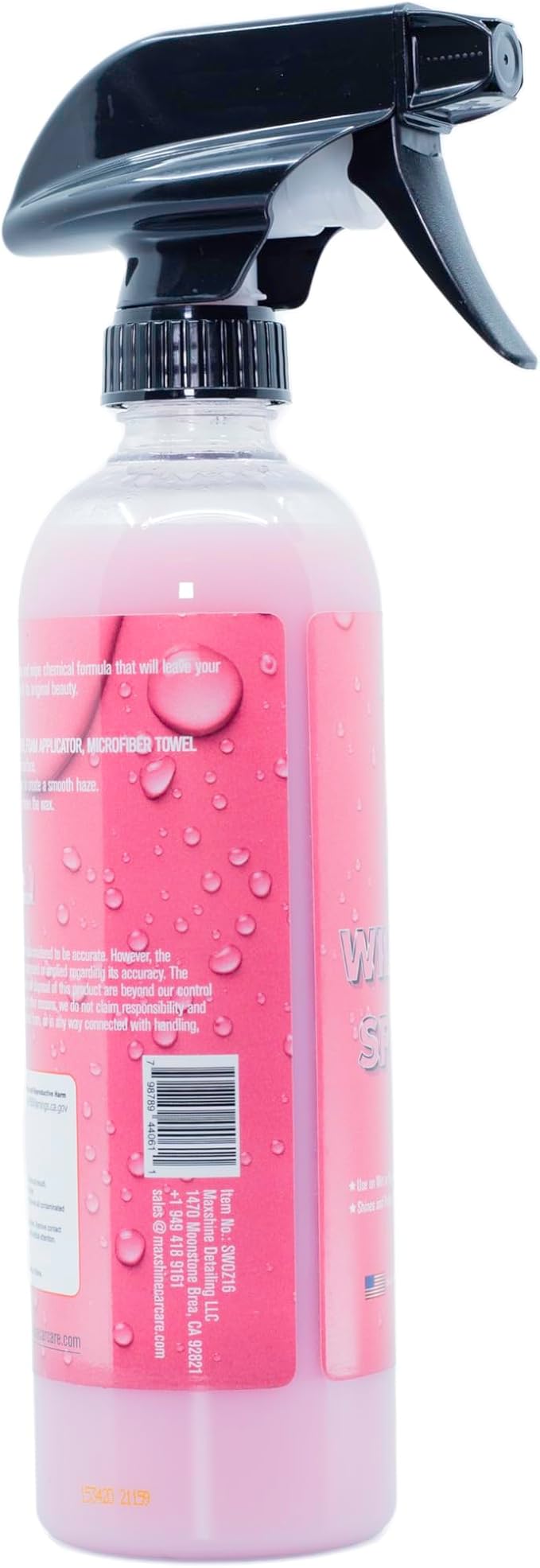 Maxshine Speed Wax, 16oz Spray, Wild Cherry, Carnauba Formula | Quick Polish - Image 2