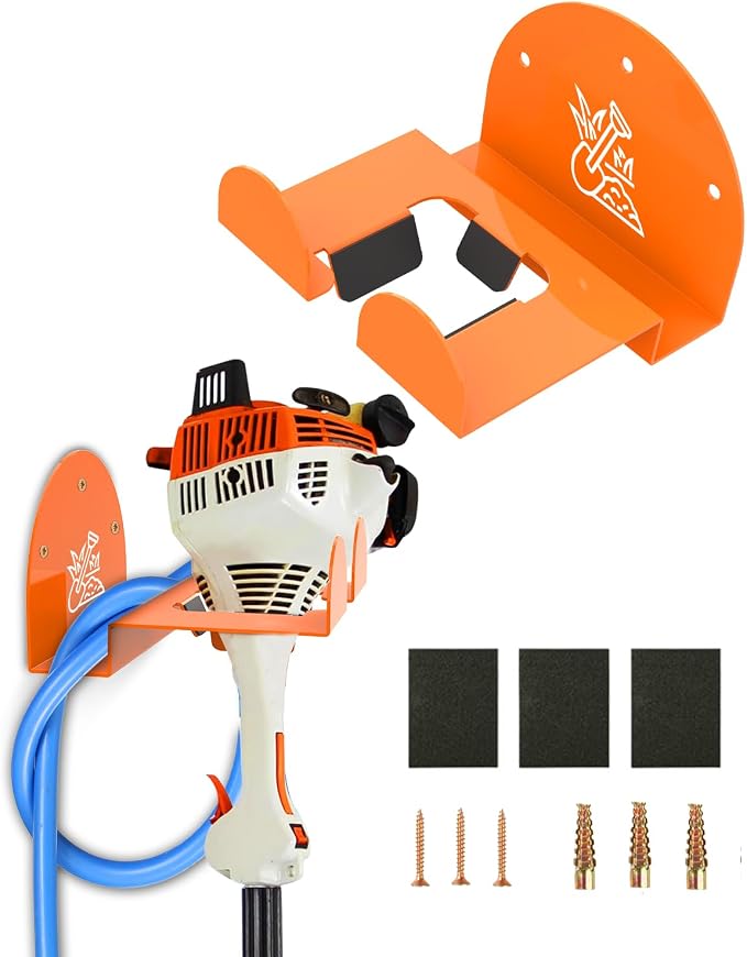 Weedeater Rack & Garden Tool Hanger - 180LB Heavy-Duty Alloy Steel Wall Mount by Unknown