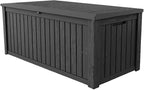 180 Gallon Lockable Resin Deck Box, Waterproof & UV-Resistant Outdoor Storage by Home