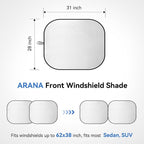 ARANA Car Windshield Sun Shade 2 Piece丨240T Thickened Front Window Sunshades - Image 2