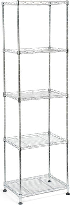 Chrome Small 5 Tiers Wire Shelving NSF Certified. Adjustable Storage Rack by Unknown