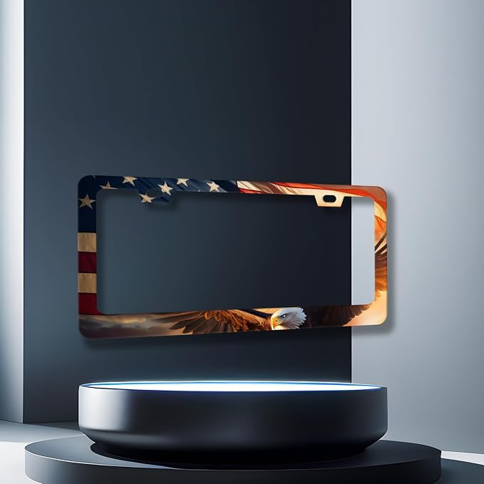 Patriotic Eagle License Plate Frame American Flag Eagle License Plate Holder - Image 3