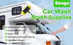 SENGO Car Wash Brush with Long Handle 12'' Lock Soft Bristle Brush car Scrub - Image 9