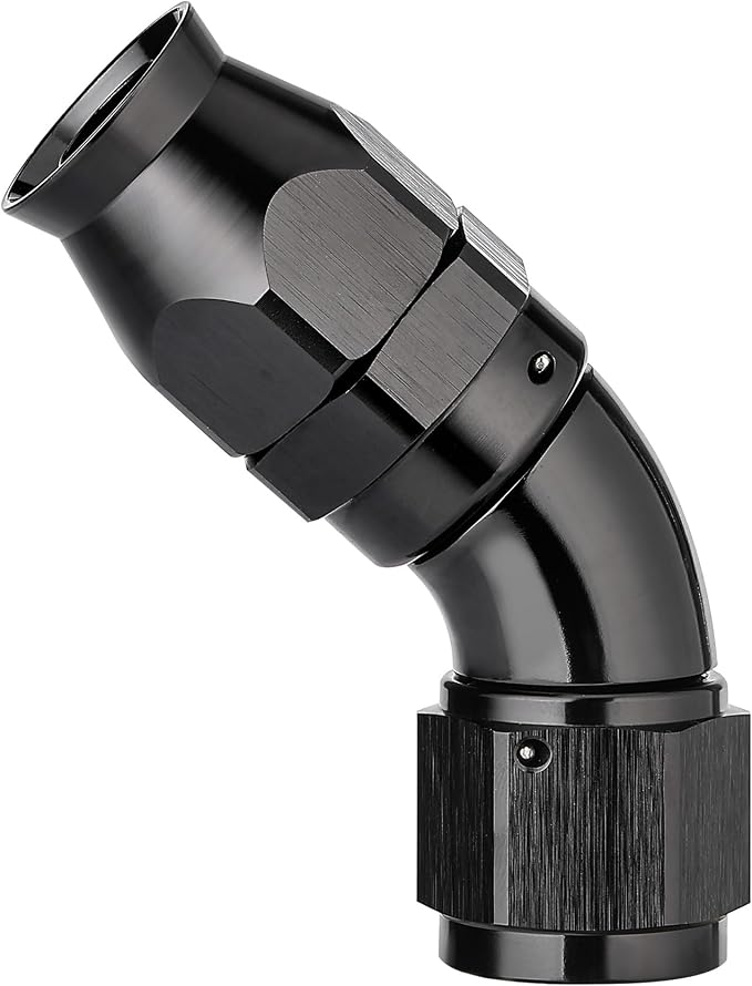 EVIL ENERGY 12AN 45 Degree PTFE One Piece Full Flow End Hose Fitting Aluminum by EVILENERGY