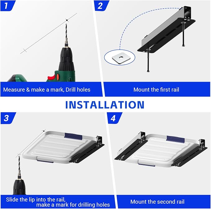 6 Pack Overhead Storage Bin Rack, Ceiling Racks - Image 5