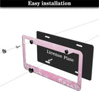 License Plate Frames for Girl Pink License Plate Cover for Women for Men Pink - Image 7