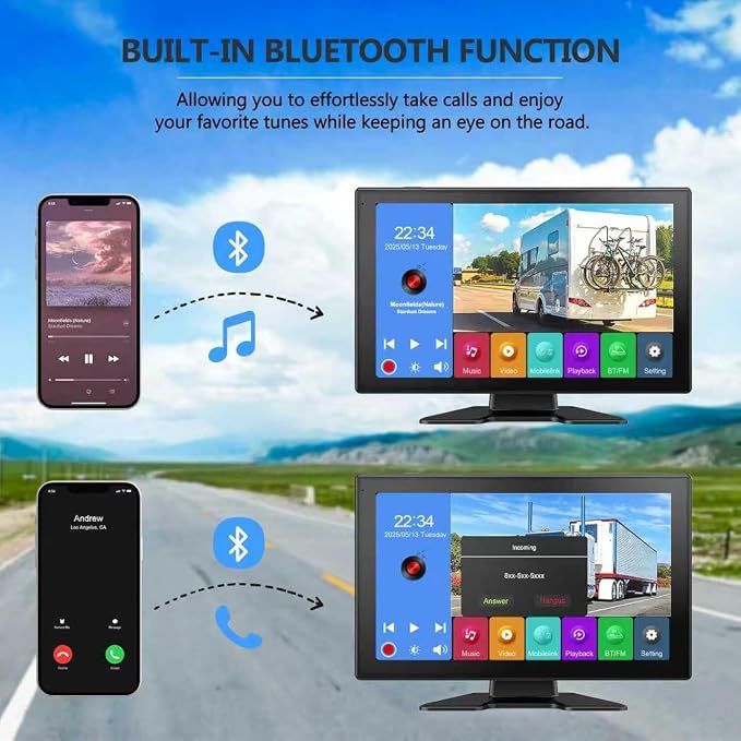4K RV Backup Camera System, 10.1" Quad Split Touchscreen Monitor - Image 4