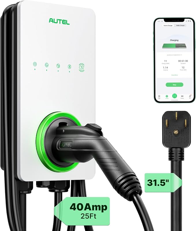 Autel MaxiCharger Level 2 EV Charger up to 40Amp, Indoor/Outdoor Fast Electric by Autel